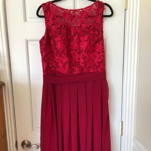 Floor length wine red dress